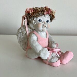 Angel Ballerina Figurine with Pink Accents